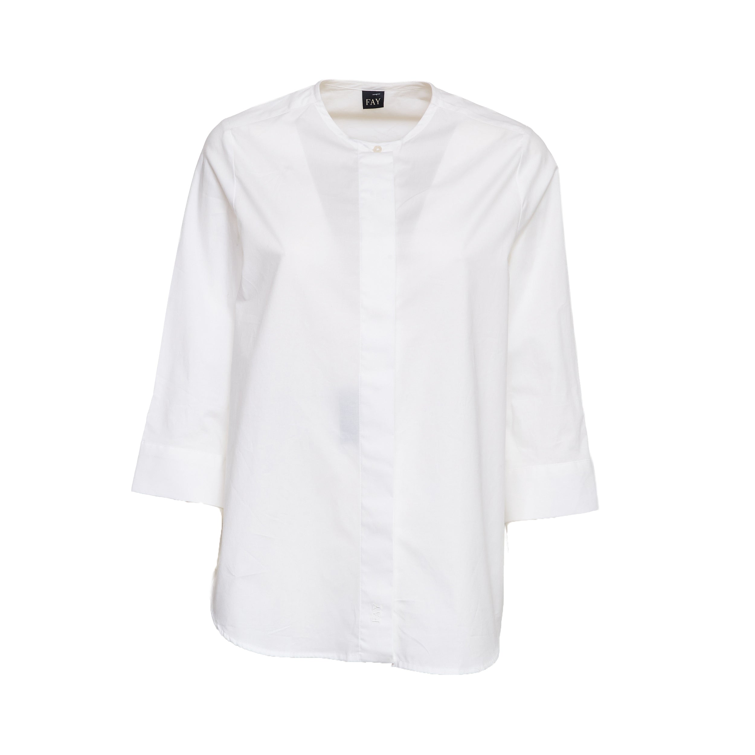 Camicia In Popeline Di Cotone Stretch