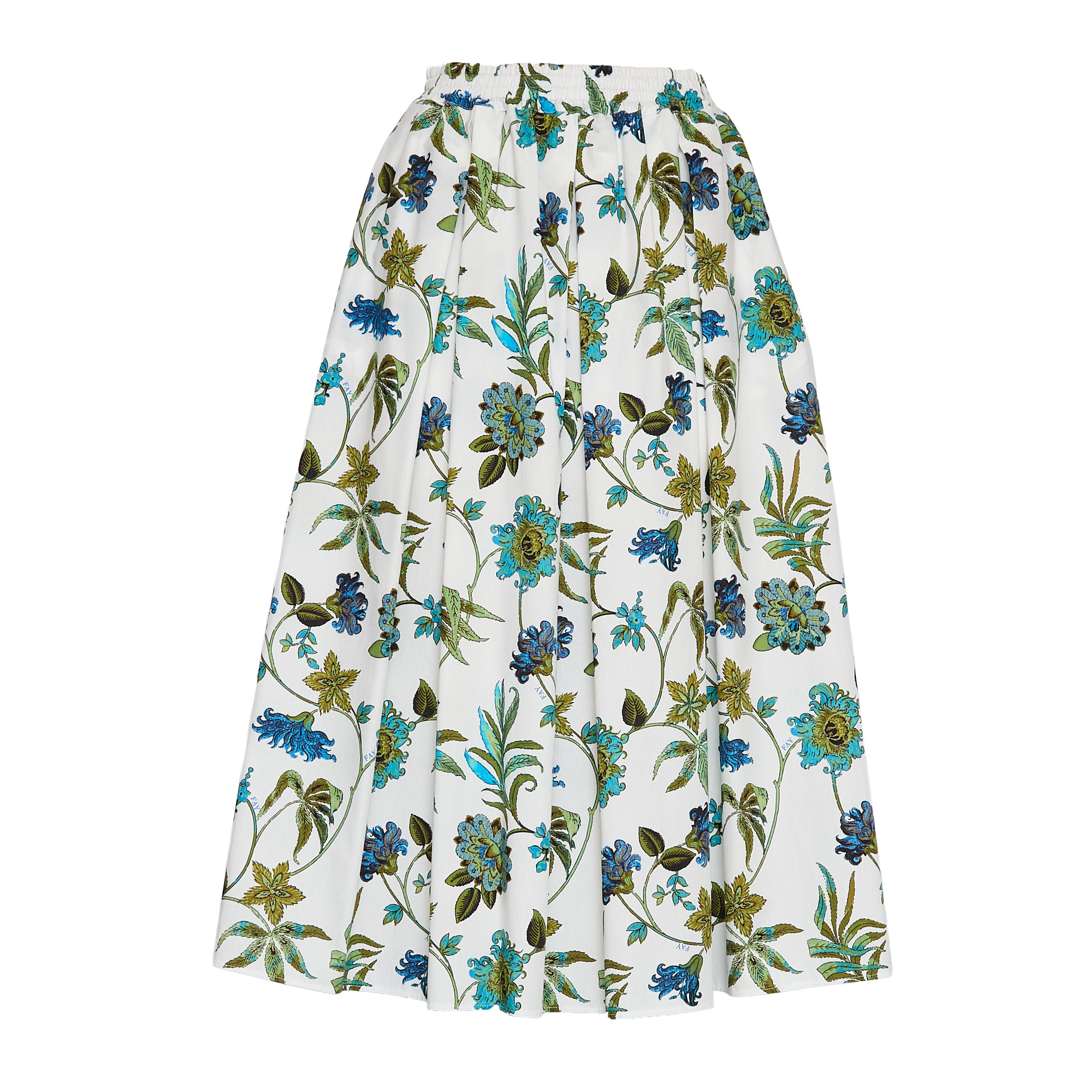 Gonna Lunga In Popeline Con Stampa Fiori Fay