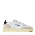 Sneakers Medalist Low In Pelle Bianca, Black E Suede Beige