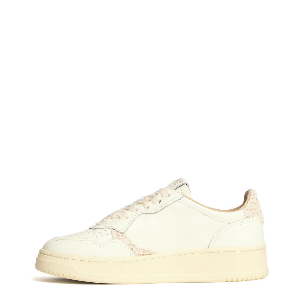 Sneakers Medalist Low In Pelle Marshmallow, Ecru